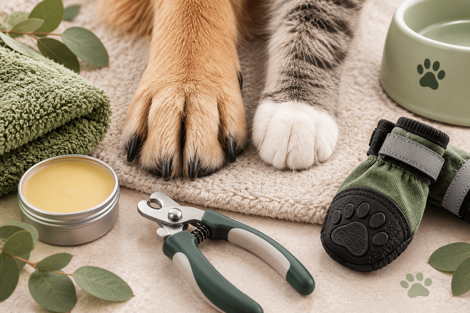 Pet paw-care items and nail-care tools